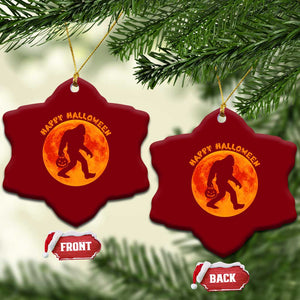 Funny Halloween Bigfoot Ceramic Ornament Sasquatch Full Moon Jack O Lantern TS11 Print Your Wear