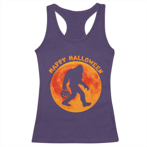 Funny Halloween Bigfoot Racerback Tank Top Sasquatch Full Moon Jack O Lantern TS11 Purple Print Your Wear