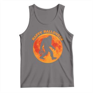 Funny Halloween Bigfoot Tank Top Sasquatch Full Moon Jack O Lantern TS11 Deep Heather Print Your Wear