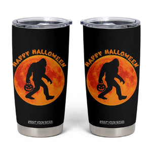 Funny Halloween Bigfoot Tumbler Cup Sasquatch Full Moon Jack O Lantern TS11 Black Print Your Wear