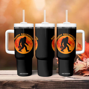 Funny Halloween Bigfoot Tumbler With Handle Sasquatch Full Moon Jack O Lantern TS11 Print Your Wear