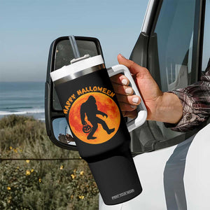 Funny Halloween Bigfoot Tumbler With Handle Sasquatch Full Moon Jack O Lantern TS11 Print Your Wear