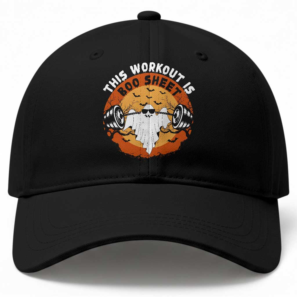 Funny Halloween Gym Fitness Baseball Cap This Workout Is Boo Sheet Ghost Humor