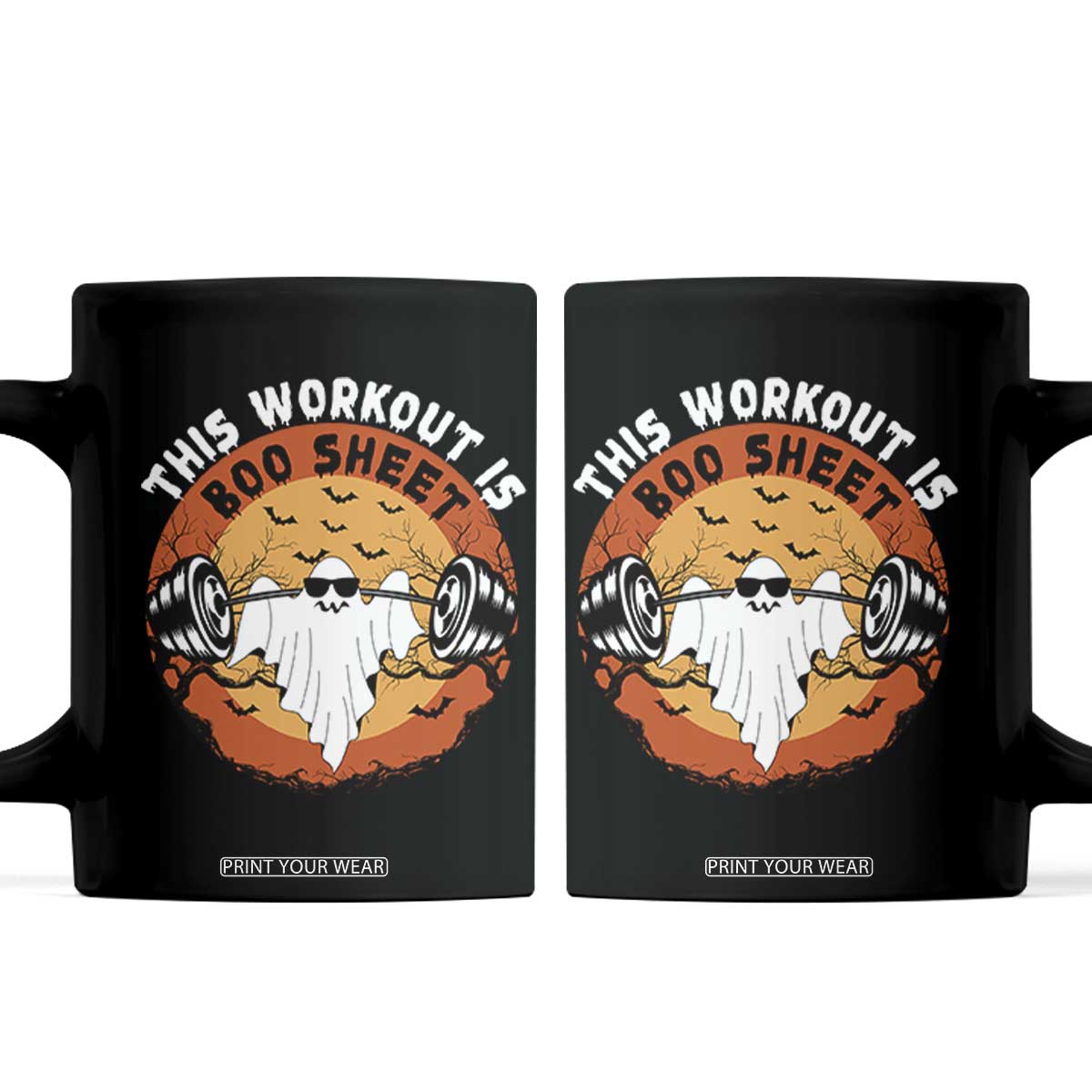 Funny Halloween Gym Fitness Coffee Mug This Workout Is Boo Sheet Ghost Humor