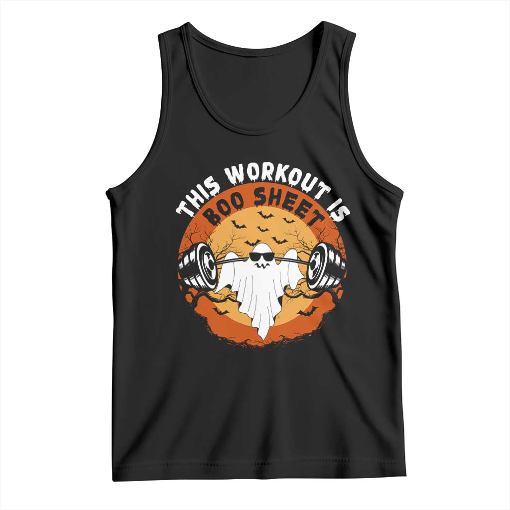 Funny Halloween Gym Fitness Tank Top This Workout Is Boo Sheet Ghost Humor