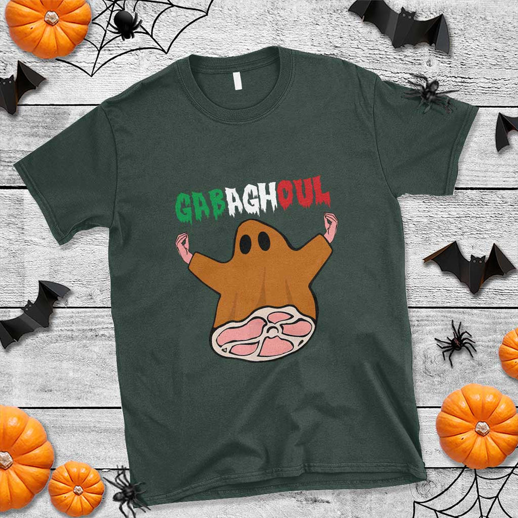 Funny Halloween T Shirt Gabaghoul Ghost Italian Flag Ham TS11 Dark Forest Green Print Your Wear