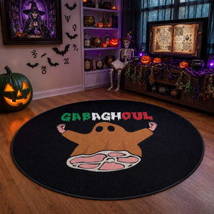 Funny Halloween Round Rug Gabaghoul Ghost Italian Flag Ham