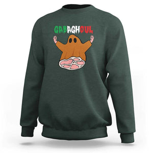 Funny Halloween Sweatshirt Gabaghoul Ghost Italian Flag Ham TS11 Dark Forest Green Print Your Wear