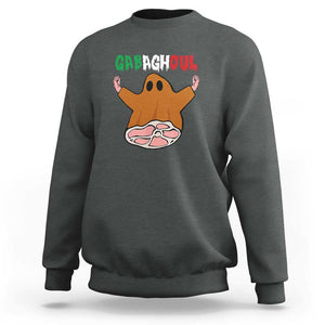 Funny Halloween Sweatshirt Gabaghoul Ghost Italian Flag Ham TS11 Dark Heather Print Your Wear