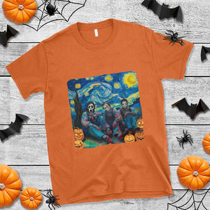 Halloween T Shirt Scary Murderers Starry Night Pumpkin Vincent Van Gogh TS11 Orange Print Your Wear