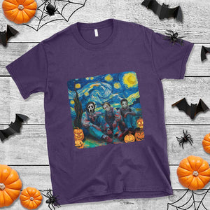 Halloween T Shirt Scary Murderers Starry Night Pumpkin Vincent Van Gogh TS11 Purple Print Your Wear