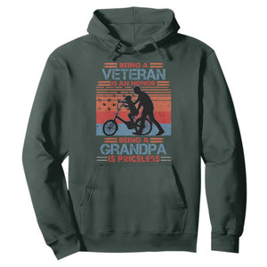 Veteran Grandpa Hoodie Being A Veteran Is An Honor Being A Grandpa Is Priceless TS11 Dark Forest Green Print Your Wear