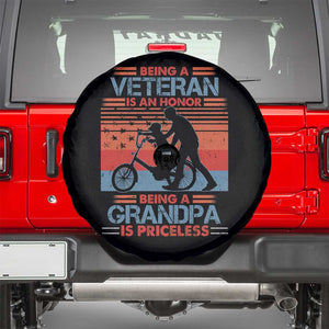 Veteran Grandpa Spare Tire Cover Being A Veteran Is An Honor Being A Grandpa Is Priceless TS11 Black Print Your Wear