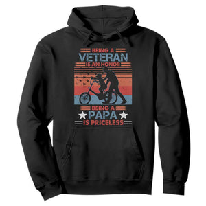 Veteran Father Hoodie Being A Veteran Is An Honor Being A Papa Is Priceless TS11 Black Print Your Wear