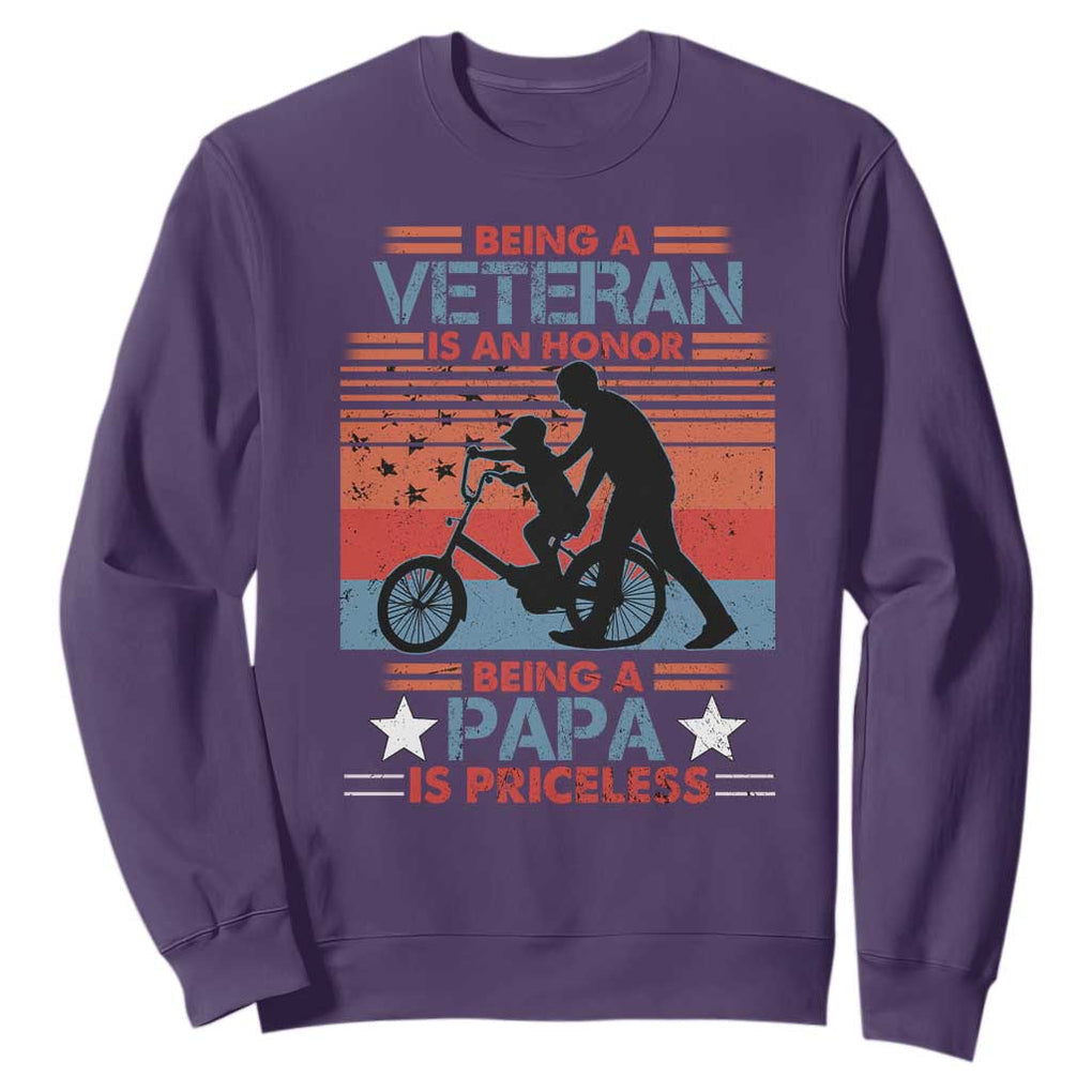 Veteran Father Sweatshirt Being A Veteran Is An Honor Being A Papa Is Priceless TS11 Print Your Wear