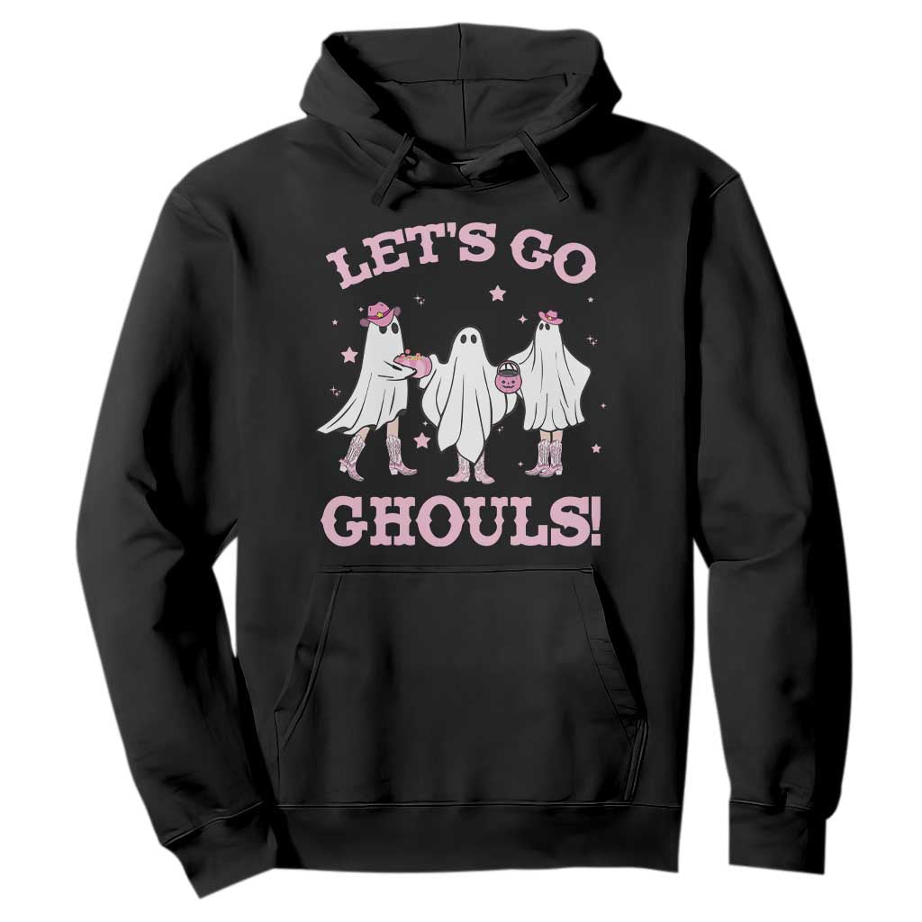 Funny Halloween Hoodie Let's Go Ghouls Cowgirl Western Ghost TS11 Black Print Your Wear