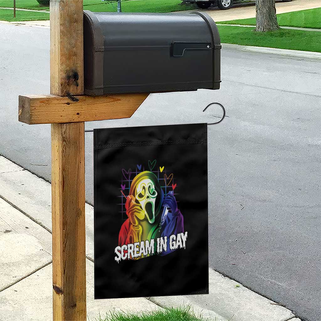 Halloween LGBT Garden Flag Scream In Gay Ghost Murderer Rainbow TS11 Print Your Wear