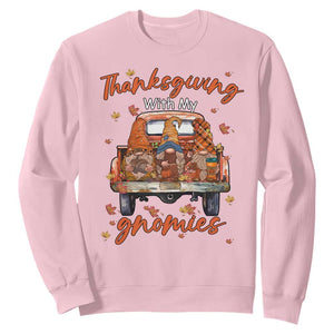 Thanksgiving Day Sweatshirt Thanksgiving With My Gnomies Car Fall Season TS11 Light Pink Print Your Wear