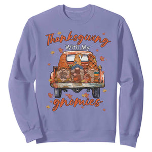 Thanksgiving Day Sweatshirt Thanksgiving With My Gnomies Car Fall Season TS11 Violet Print Your Wear