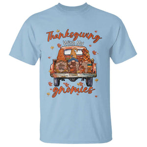 Thanksgiving Day T Shirt Thanksgiving With My Gnomies Car Fall Season TS11 Light Blue Print Your Wear