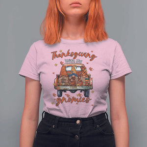 Thanksgiving Day T Shirt For Women Thanksgiving With My Gnomies Car Fall Season TS11 Light Pink Print Your Wear