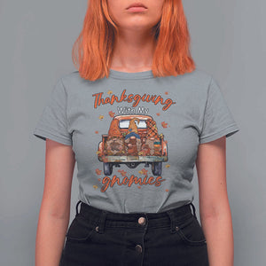 Thanksgiving Day T Shirt For Women Thanksgiving With My Gnomies Car Fall Season TS11 Sport Gray Print Your Wear