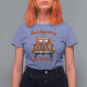 Thanksgiving Day T Shirt For Women Thanksgiving With My Gnomies Car Fall Season TS11 Violet Print Your Wear