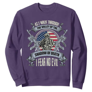 Veterans Sweatshirt As I Walk Through The Valley Of The Shadow Of Death I Fear No Evil TS11 Purple Print Your Wear