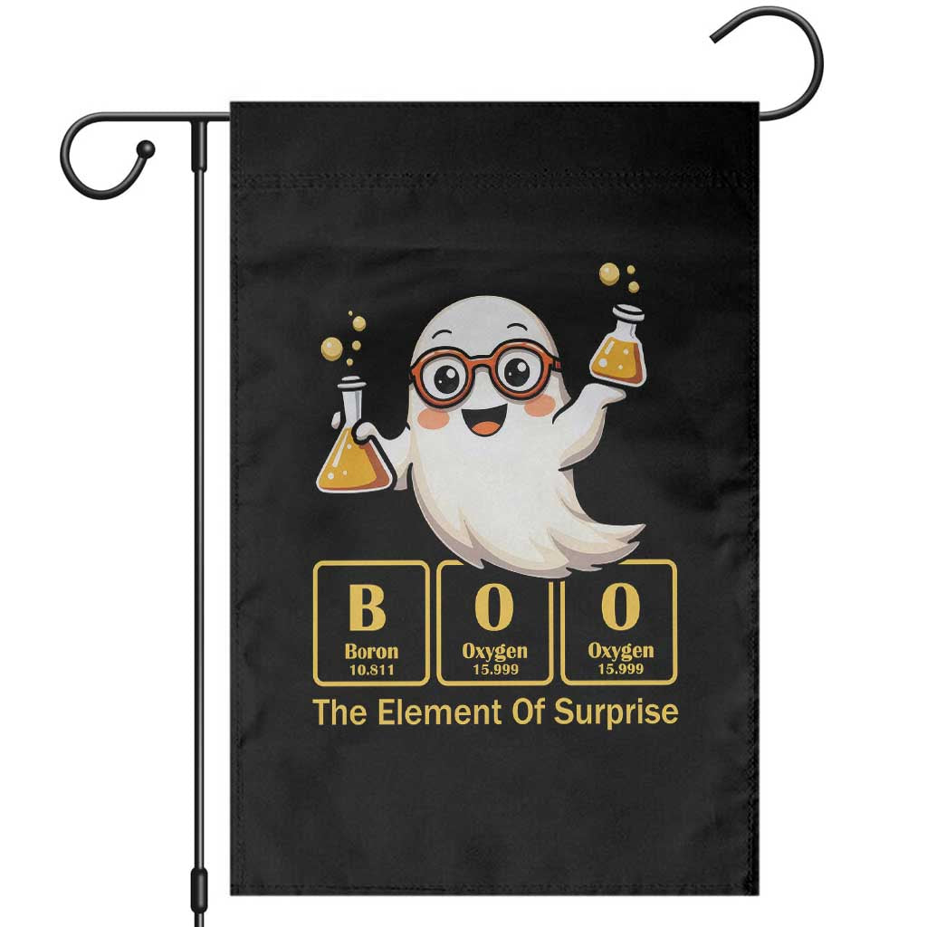 Halloween Chemistry Garden Flag Boo The Element Of Surprise Ghost Nerd TS11 Black Print Your Wear