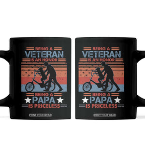 Veteran Father Coffee Mug Being A Veteran Is An Honor Being A Papa Is Priceless TS11 Black Print Your Wear