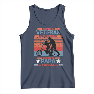 Veteran Father Tank Top Being A Veteran Is An Honor Being A Papa Is Priceless TS11 Navy Print Your Wear