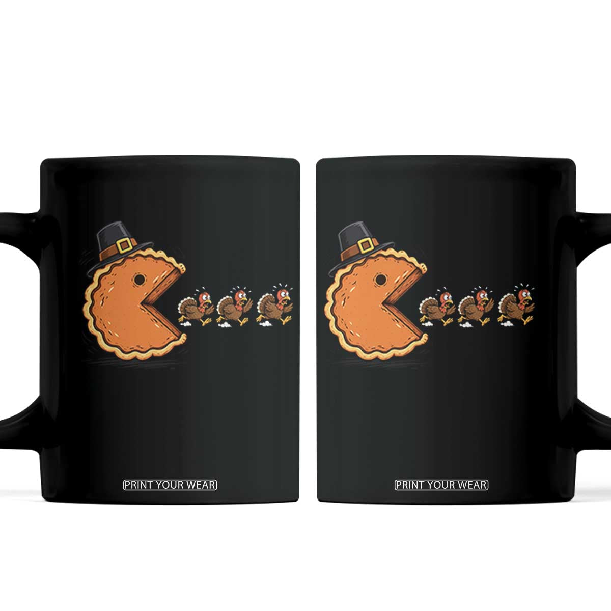 Funny Thanksgiving Pumpkin Pie Eating Turkey Video Game Lover Coffee Mug