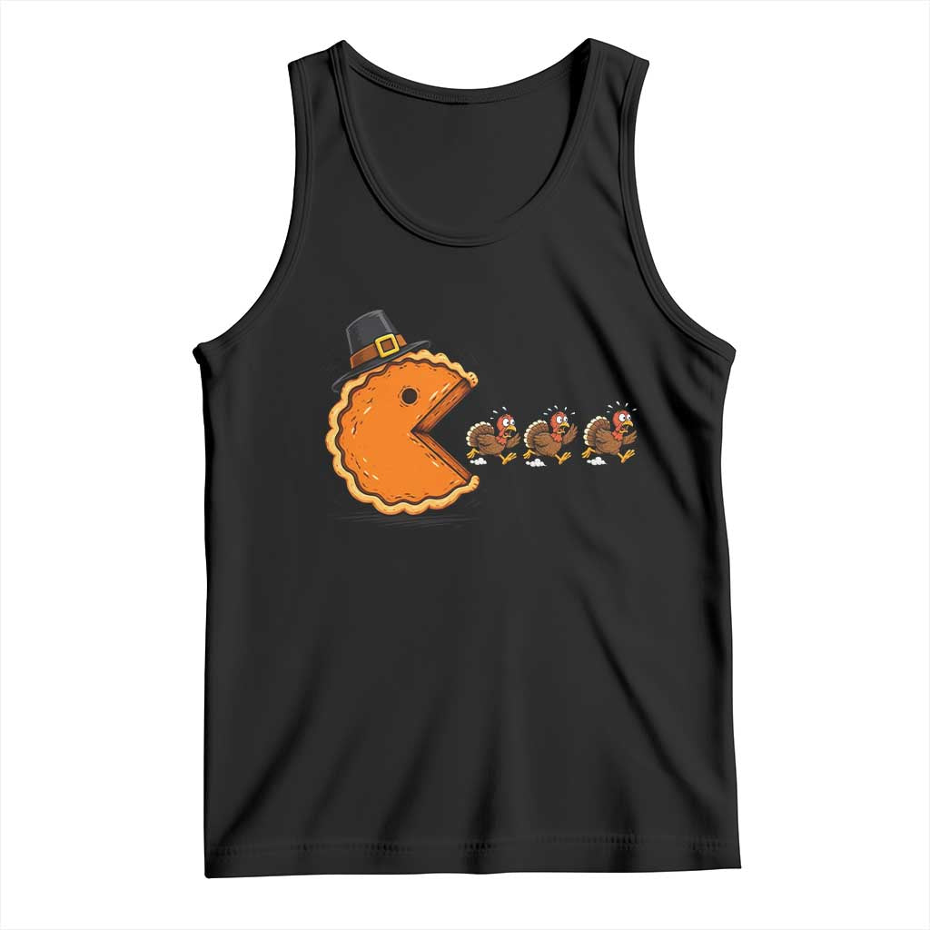 Funny Thanksgiving Pumpkin Pie Eating Turkey Video Game Lover Tank Top