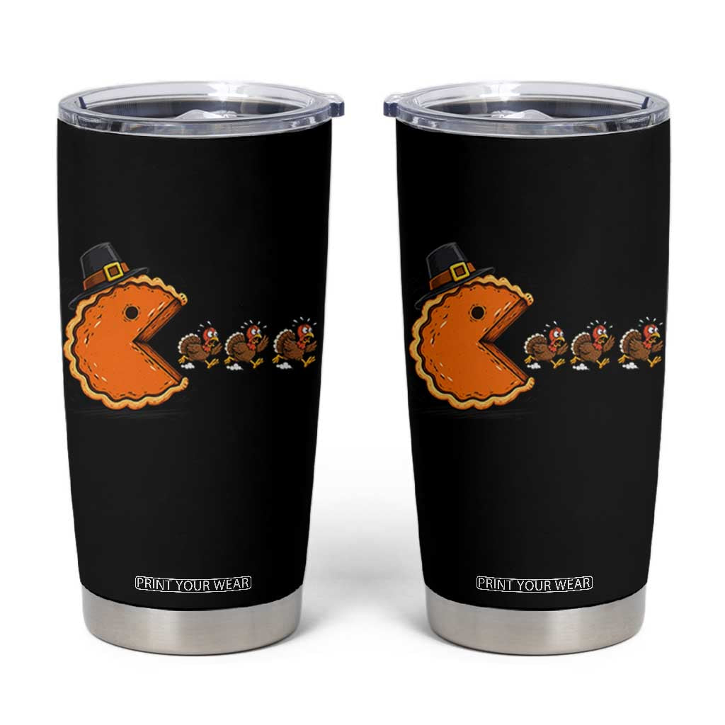 Funny Thanksgiving Pumpkin Pie Eating Turkey Video Game Lover Tumbler Cup