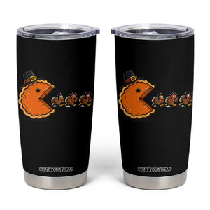 Funny Thanksgiving Pumpkin Pie Eating Turkey Video Game Lover Tumbler Cup