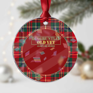 Disgruntled Old Veteran Leave Me Alone Holographic Acrylic Ornament Funny Grumpy Old Vet Military