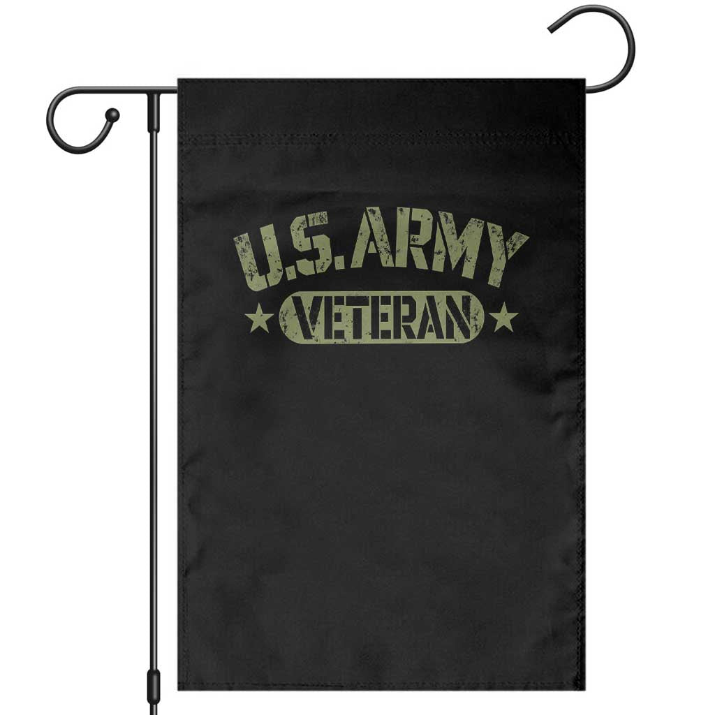 US Army Veteran Garden Flag Retired Military Vintage Stencil Stars Graphic
