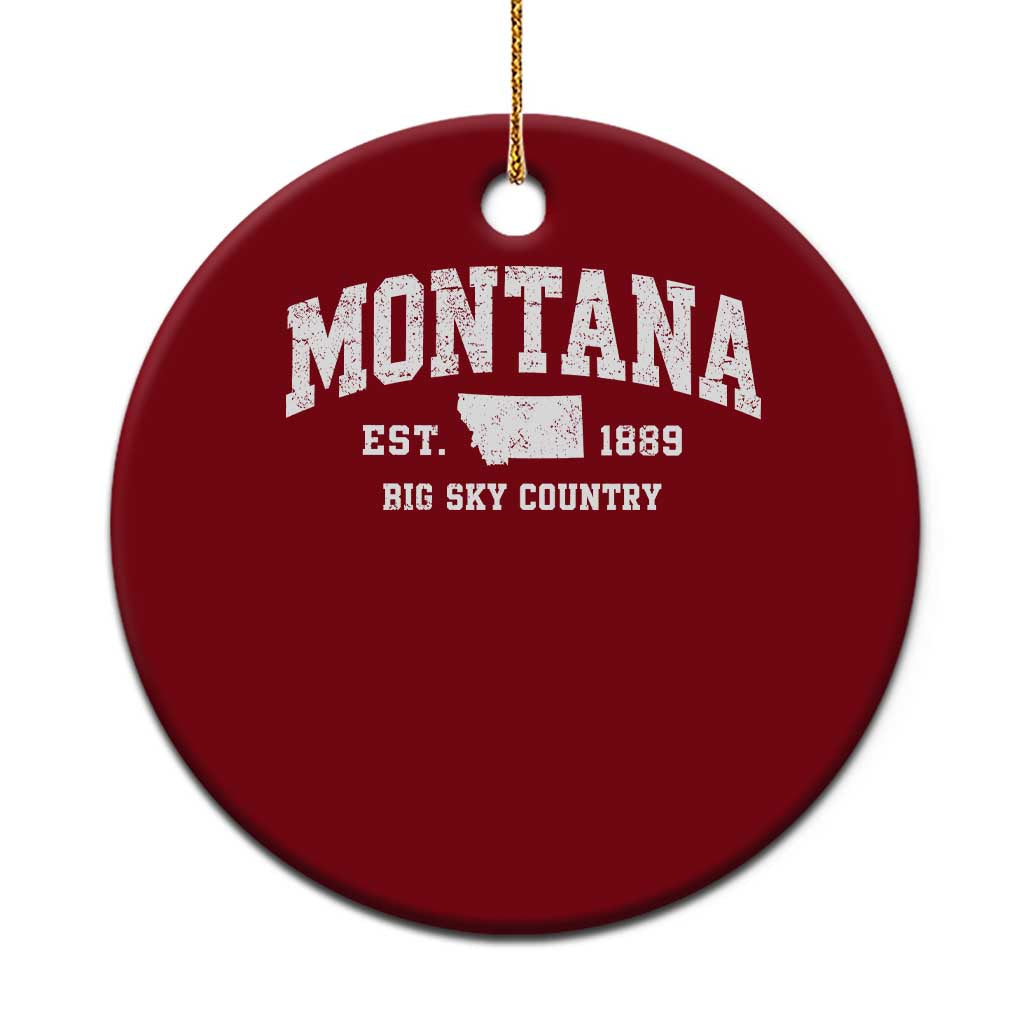 Montana Big Sky Country Ceramic Ornament MT Vintage Athletic Style