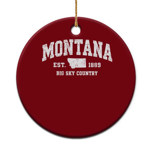 Montana Big Sky Country Ceramic Ornament MT Vintage Athletic Style