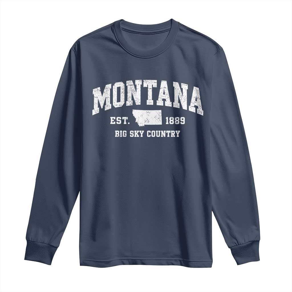 Montana Big Sky Country Long Sleeve Shirt MT Vintage Athletic Style