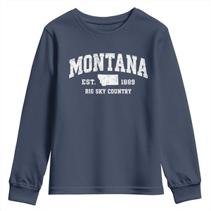 Montana Big Sky Country Youth Sweatshirt MT Vintage Athletic Style