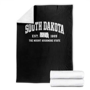 South Dakota The Mount Rushmore State Throw Blanket SD Vintage Athletic Style