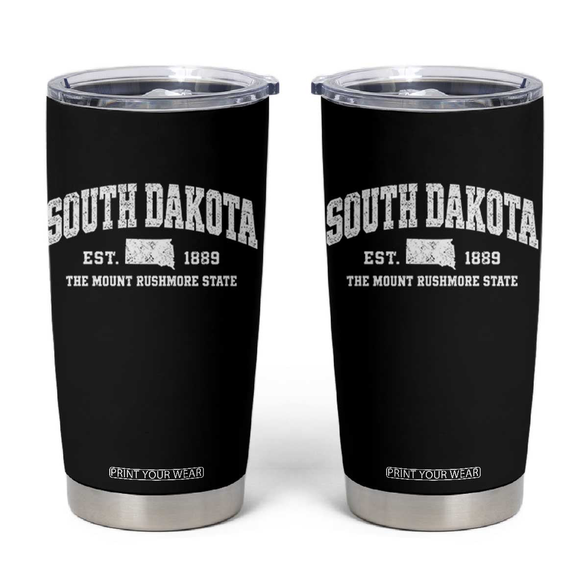 South Dakota The Mount Rushmore State Tumbler Cup SD Vintage Athletic Style