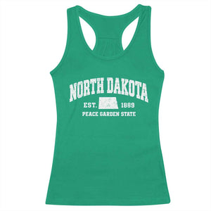North Dakota Peace Garden State Racerback Tank Top ND Vintage Athletic Style