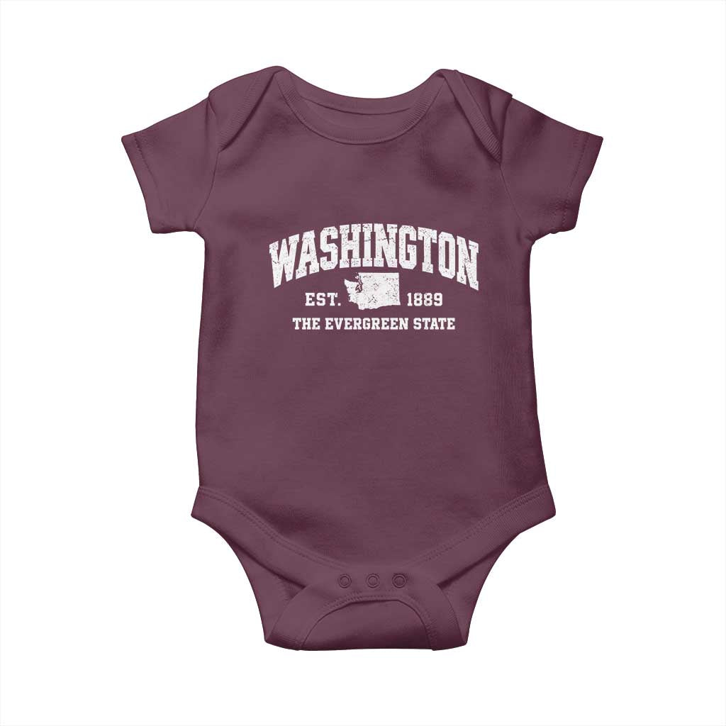 Washington The Evergreen State PNW Vintage Pride Baby Onesie
