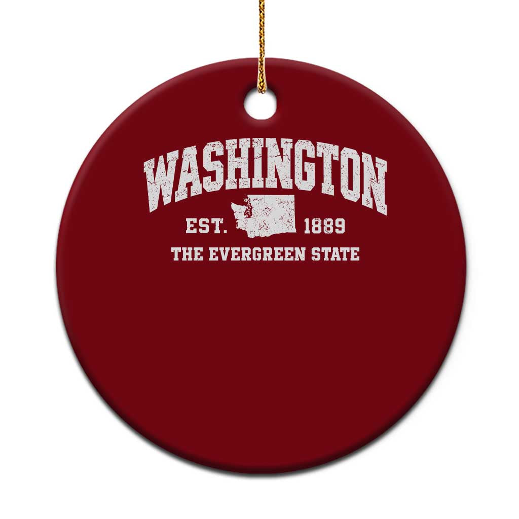 Washington The Evergreen State PNW Vintage Pride Ceramic Ornament
