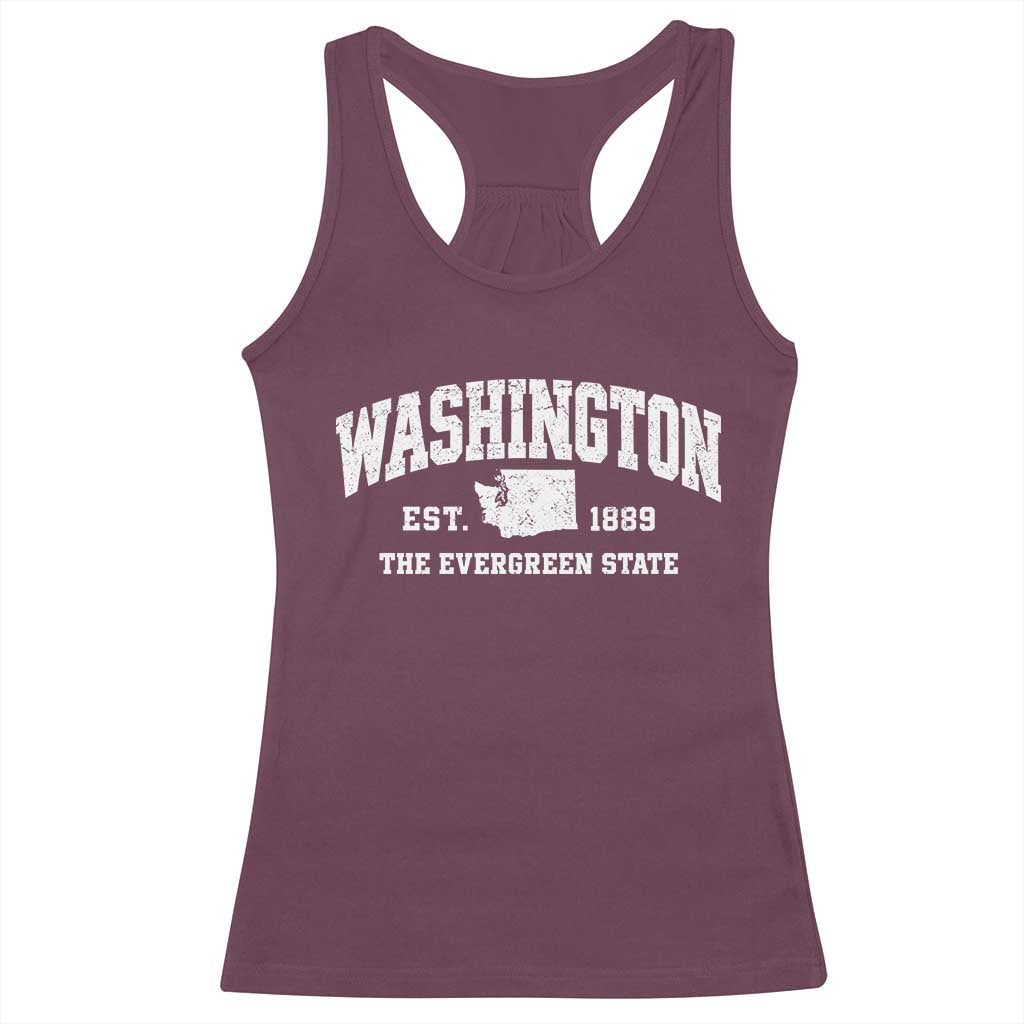 Washington The Evergreen State PNW Vintage Pride Racerback Tank Top