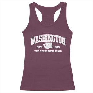 Washington The Evergreen State PNW Vintage Pride Racerback Tank Top