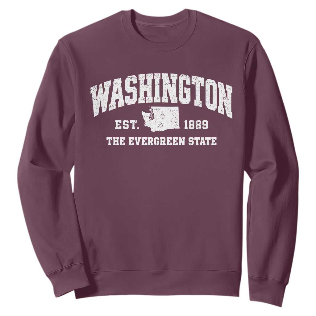 Washington The Evergreen State PNW Vintage Pride Sweatshirt