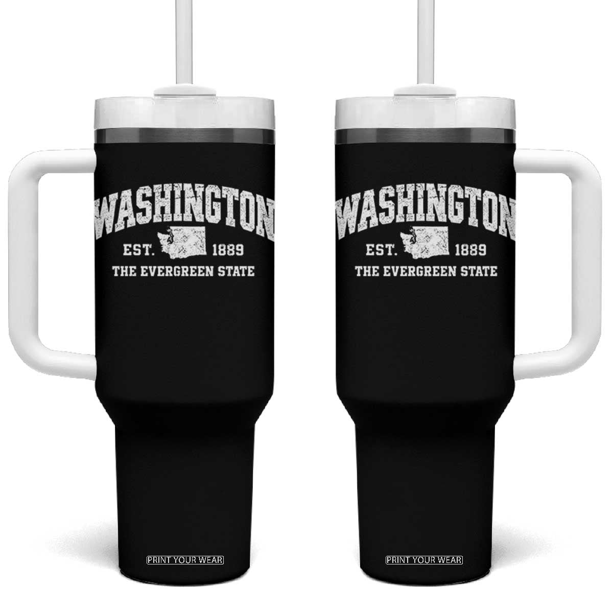 Washington The Evergreen State PNW Vintage Pride Tumbler With Handle